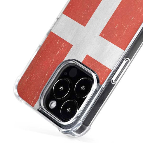 Denmark Flag Distressed iPhone 16 Pro MagSafe Case